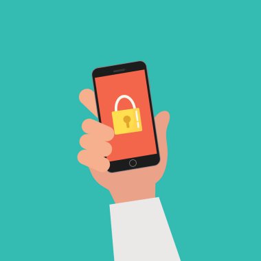 El ile veri koruma bir telefon tutarak