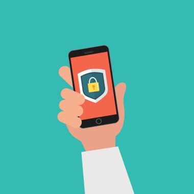 El ile veri koruma bir telefon tutarak