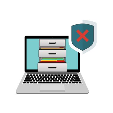 Belgeler ve güvenlik hatası kutuları ile dizüstü bilgisayar