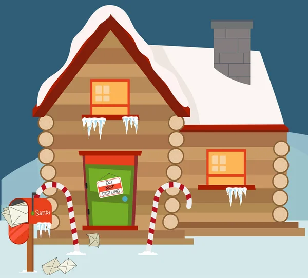 Navidad Santa casa — Vector de stock