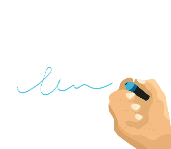 Main avec écriture marqueur — Image vectorielle