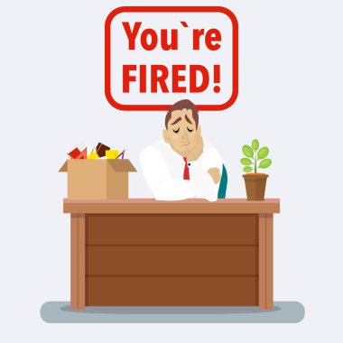 İşadamı ateş kutusu office şeylerle