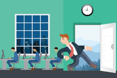 İş adamı çalışma alanı'ndan tükendi