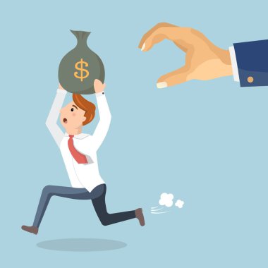 El işadamı çantasından para kapma