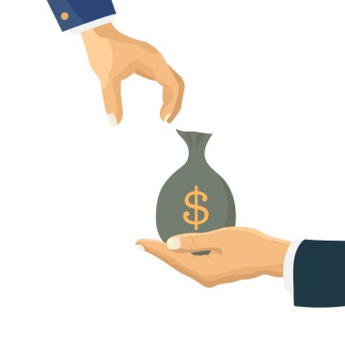 İnsan eli para, Doları çanta başka bir kişiye verir