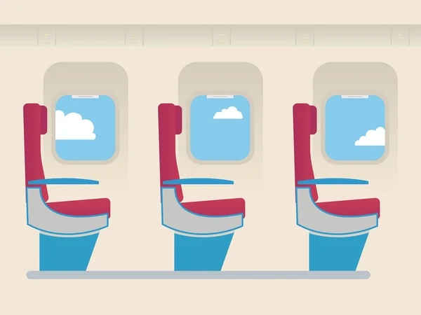 Interiér kabiny pro cestující letadla — Stockový vektor
