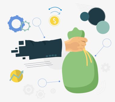 Para çantasını holding eller