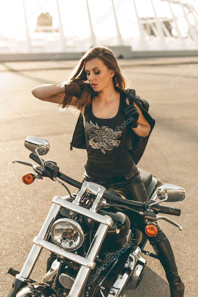 Girl on a motorcycle