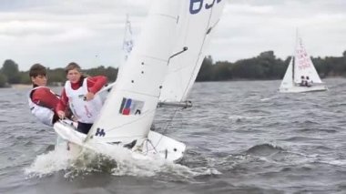 Vushgorod, Kiev, Ukrayna, Eylül 15, 2017: Uluslararası yelken Şampiyonası Ukrayna