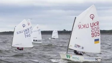 Vushgorod, Kiev, Ukrayna, Eylül 15, 2017: Uluslararası yelken Şampiyonası Ukrayna