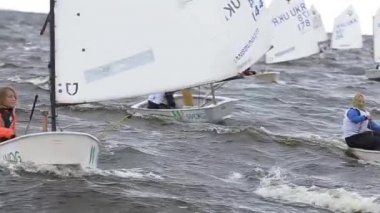 Vushgorod, Kiev, Ukrayna, Eylül 15, 2017: Uluslararası yelken Şampiyonası Ukrayna