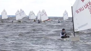 Vushgorod, Kiev, Ukrayna, Eylül 15, 2017: Uluslararası yelken Şampiyonası Ukrayna