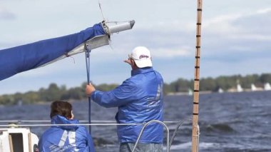 Vushgorod, Kiev, Ukrayna, Eylül 15, 2017: Uluslararası yelken Şampiyonası Ukrayna