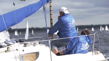 Vushgorod, Kiev, Ukrayna, Eylül 15, 2017: Uluslararası yelken Şampiyonası Ukrayna