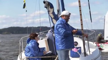 Vushgorod, Kiev, Ukrayna, Eylül 15, 2017: Uluslararası yelken Şampiyonası Ukrayna