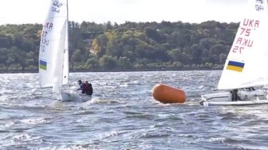 Vushgorod, Kiev, Ukrayna, Eylül 15, 2017: Uluslararası yelken Şampiyonası Ukrayna