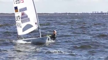 Vushgorod, Kiev, Ukrayna, Eylül 15, 2017: Uluslararası yelken Şampiyonası Ukrayna