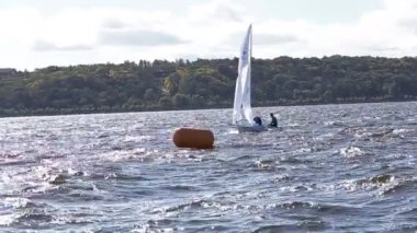 Vushgorod, Kiev, Ukrayna, Eylül 15, 2017: Uluslararası yelken Şampiyonası Ukrayna