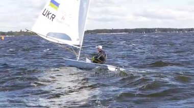 Vushgorod, Kiev, Ukrayna, Eylül 15, 2017: Uluslararası yelken Şampiyonası Ukrayna