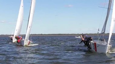 Vushgorod, Kiev, Ukrayna, Eylül 15, 2017: Uluslararası yelken Şampiyonası Ukrayna