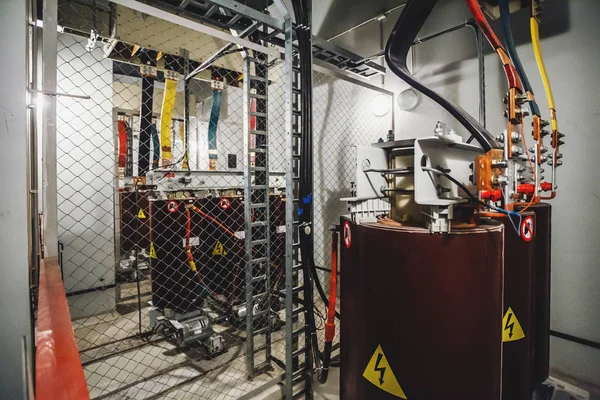 High voltage power transformer substation — Stock Photo, Image