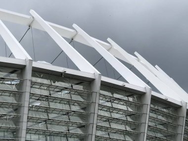 Kiev, Ukrayna - May5, 2012: dış görünümünü boş Milli Güvenlik Olimpiyskiy Satdium.