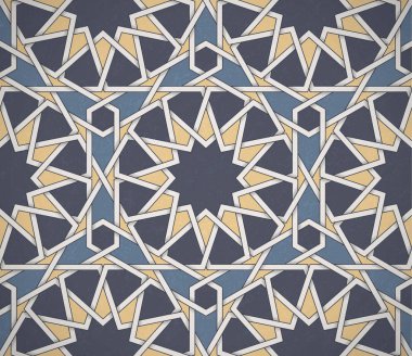Sorunsuz simetrik soyut vektör arka plan Arap tarzında ışık. İslam geleneksel desen.