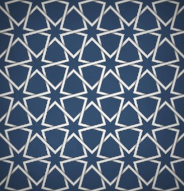 Arap tarzında yapılmış sorunsuz simetrik soyut vektör arka plan kabartma geometrik yıldız gölge ile.