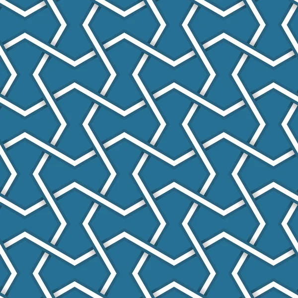 Fondo vectorial abstracto simétrico sin costuras en estilo árabe hecho de formas geométricas en relieve con sombra. — Vector de stock