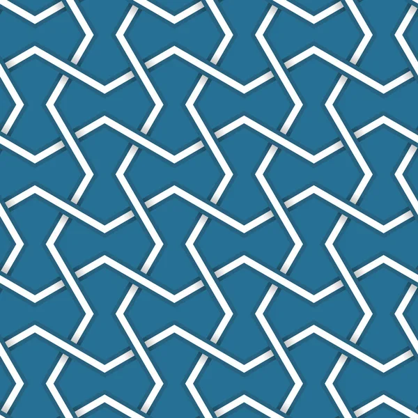 Naadloze symmetrische abstracte vector achtergrond in Arabische stijl gemaakt van reliëf geometrische vormen met schaduw. — Stockvector