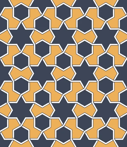 Islamic traditional pattern. Yellow and blue colors. — Stock Vector