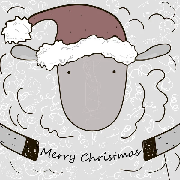 Cartone animato pecore di Natale . — Vettoriale Stock