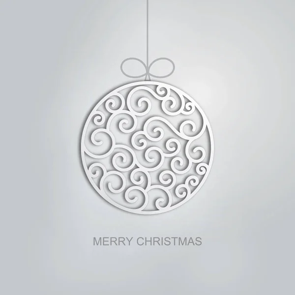 Elegantní víření vánoční koule se stínem. Eps10 vektor karta. — Stockový vektor