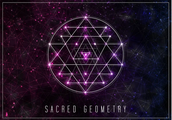 Sri yantra. Kutsal geometri vektör tasarım öğesi. — Stok Vektör