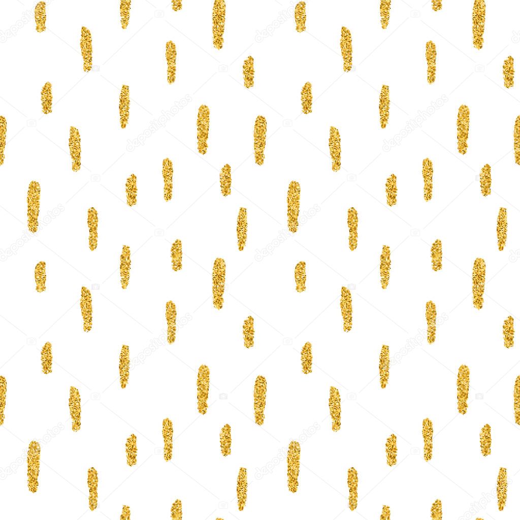 Seamless vector pattern with gold glitter brush strokes