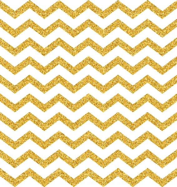 Patrón sin costuras con rayas texturizadas de brillo en zigzag dorado — Vector de stock