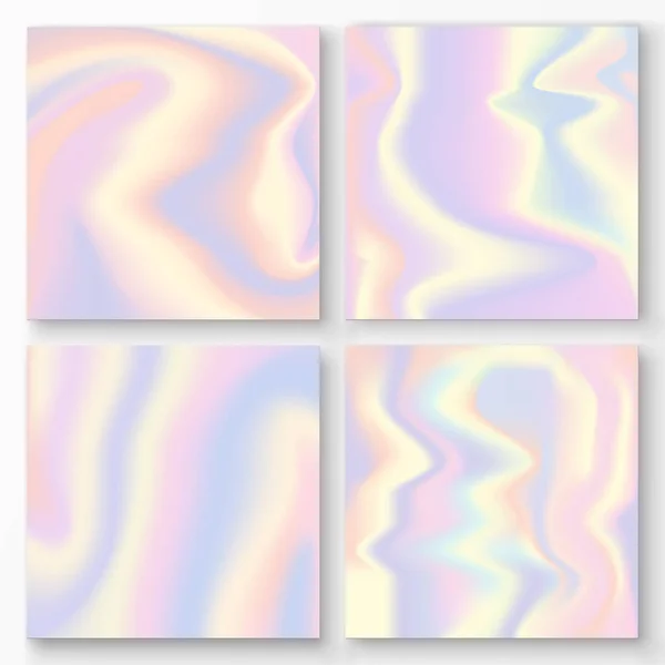 Ensemble de décors de gradient holographique vectoriel . — Image vectorielle
