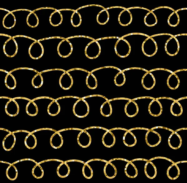 Vector pattern with lines. Black and gold colors. — 图库矢量图片