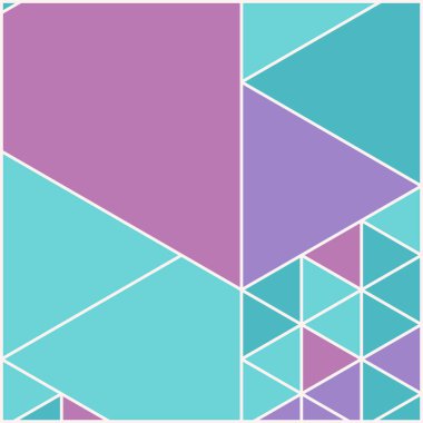 Üçgenlerden yapılmış vektör şablon kare kartları.