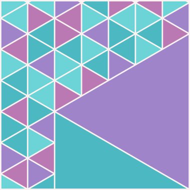 Üçgenlerden yapılmış vektör şablon kare kartları.