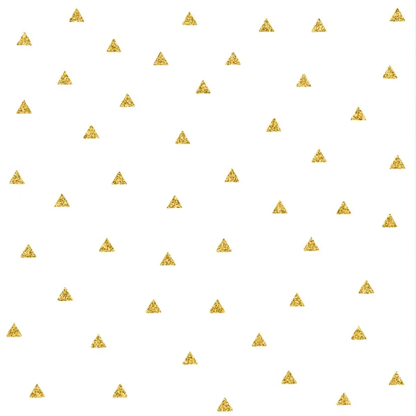 Varrat nélküli vektor minta arany csillogó firka háromszögek. — Stock Vector