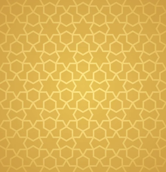 Symmetrische abstracte vector achtergrond in Arabische stijl gemaakt van goud geometrische lijn. — Stockvector