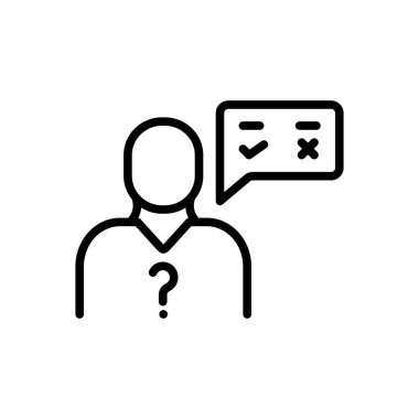 Görüş ve tavsiye için siyah çizgi simgesi