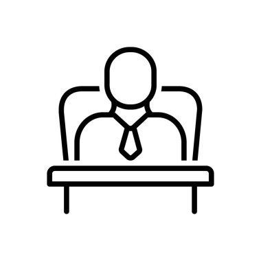 Yönetim kurulu başkanı için siyah çizgi simgesi