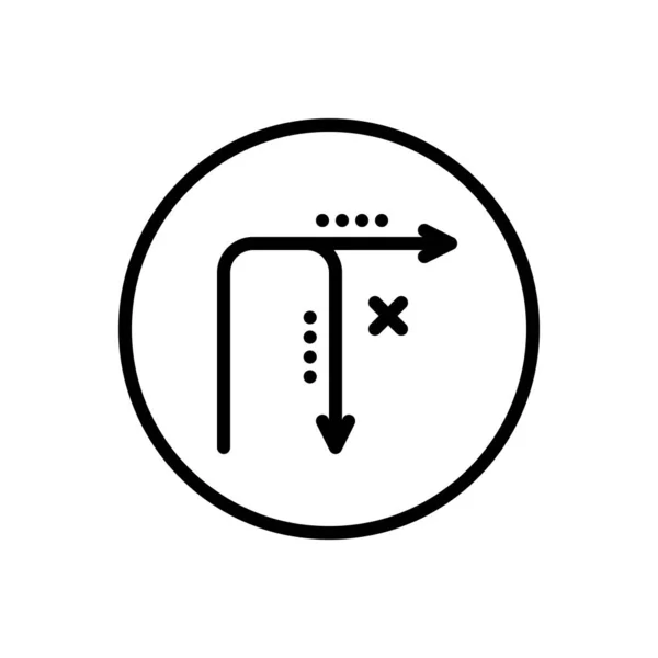 Black Line Symbol Für Weder Noch — Stockvektor