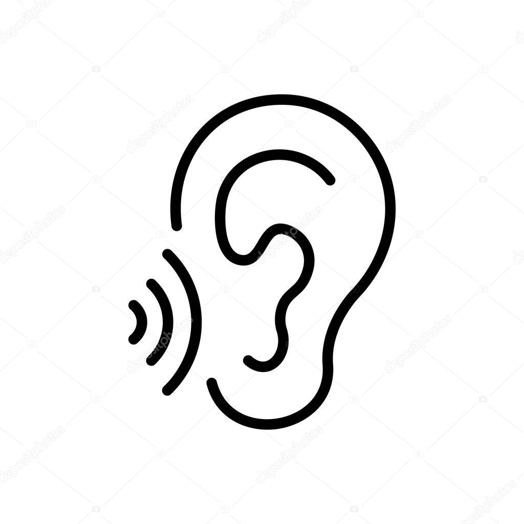 Black line icon for whisper,murmur