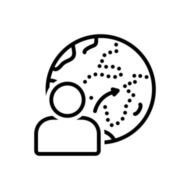 Hükümet ve devlet için siyah çizgi simgesi