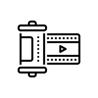 Roman ve günlük için siyah çizgi simgesi