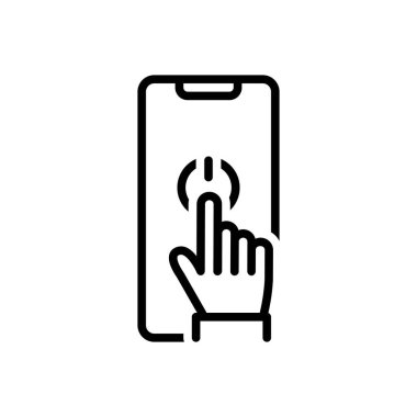 Bekleme için siyah çizgi simgesi, müşteri