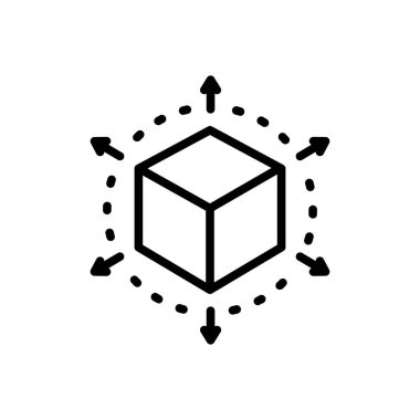 İçerisi ve içerisi için siyah çizgi simgesi